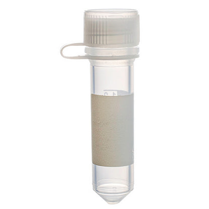 MicrewTube® with Lip Seal Screw Cap and Attachment Loop,  2 ml conical bottom, Assembled, sterile, white marking area and graduations, Qty/Pk: 50, Qty/Cs: 500