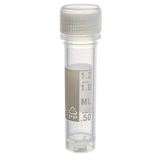 MicrewTube® with Lip Seal Screw Cap, 2 ml self-standing, Assembled, sterile, white marking area and graduations, Qty/Pk: 50, Qty/Cs: 500
