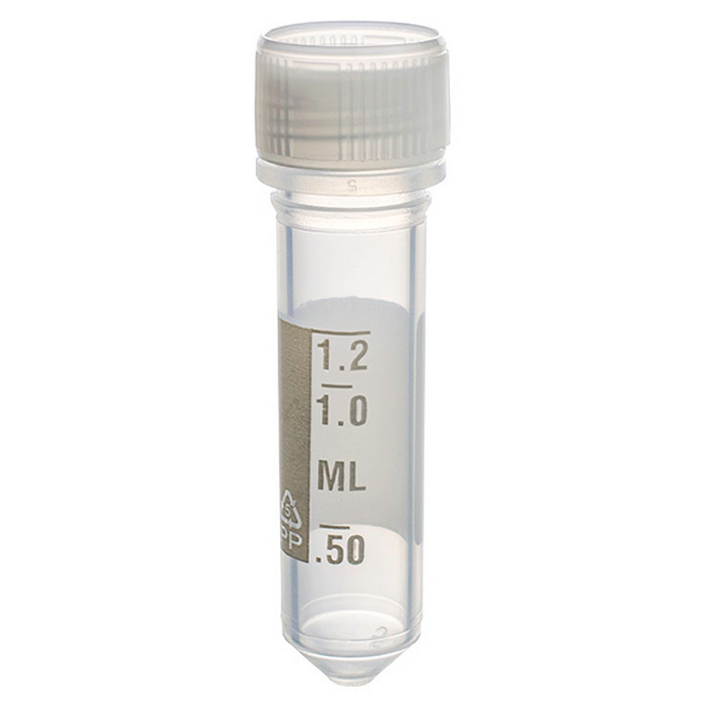 MicrewTube® with Lip Seal Screw Cap,  2 ml conical bottom, Assembled, sterile, white marking area and graduations, Qty/Pk: 50, Qty/Cs: 500