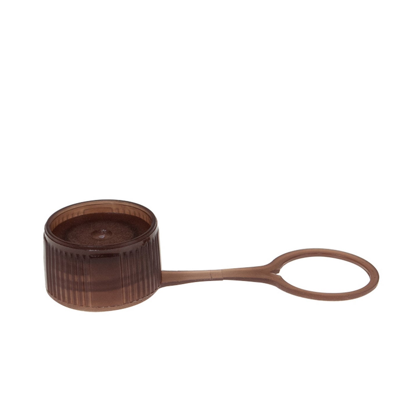 Colored Cap Closure, Lip Seal with attachment loop, Brown