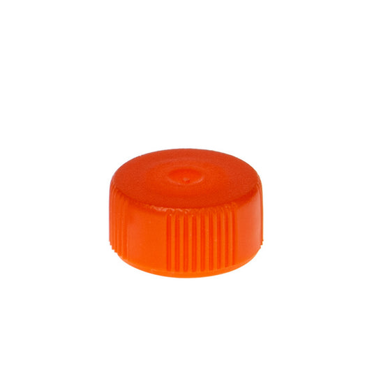 Colored Cap Closure, Lip Seal, Flat Top without loop, Orange