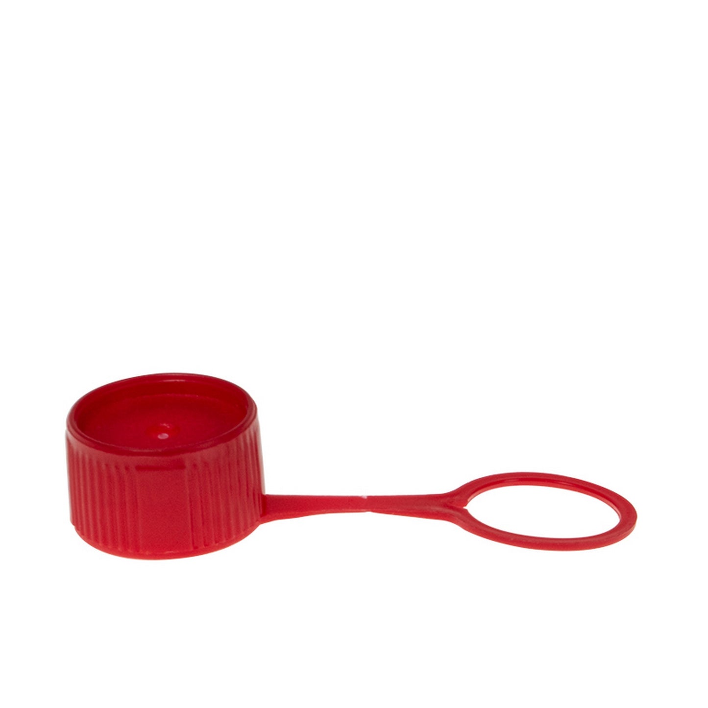 Colored Cap Closure, Lip Seal with attachment loop, Red
