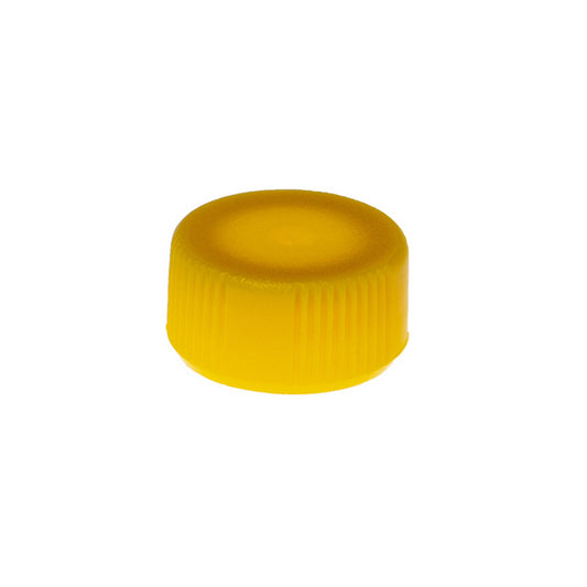 Colored Cap Closure, Washer Seal with Flat Top without attachment loop, Yellow