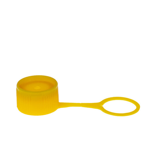 Colored Cap Closure, Washer Seal with attachment loop, Yellow