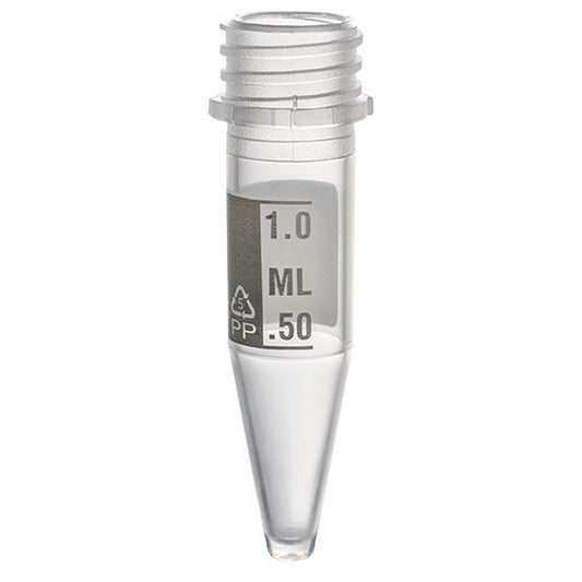 MicrewTube® Tamper Evident, Graduated - Tubes Only,  1.5 ml Conical bottom, Qty/Cs 1000