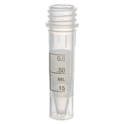 MicrewTube® Plain with Molded Ridges, 1.5 ml self-standing, Graduation with white marking area