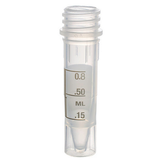 MicrewTube® Plain with Molded Ridges, 1.5 ml self-standing, Graduation with white marking area