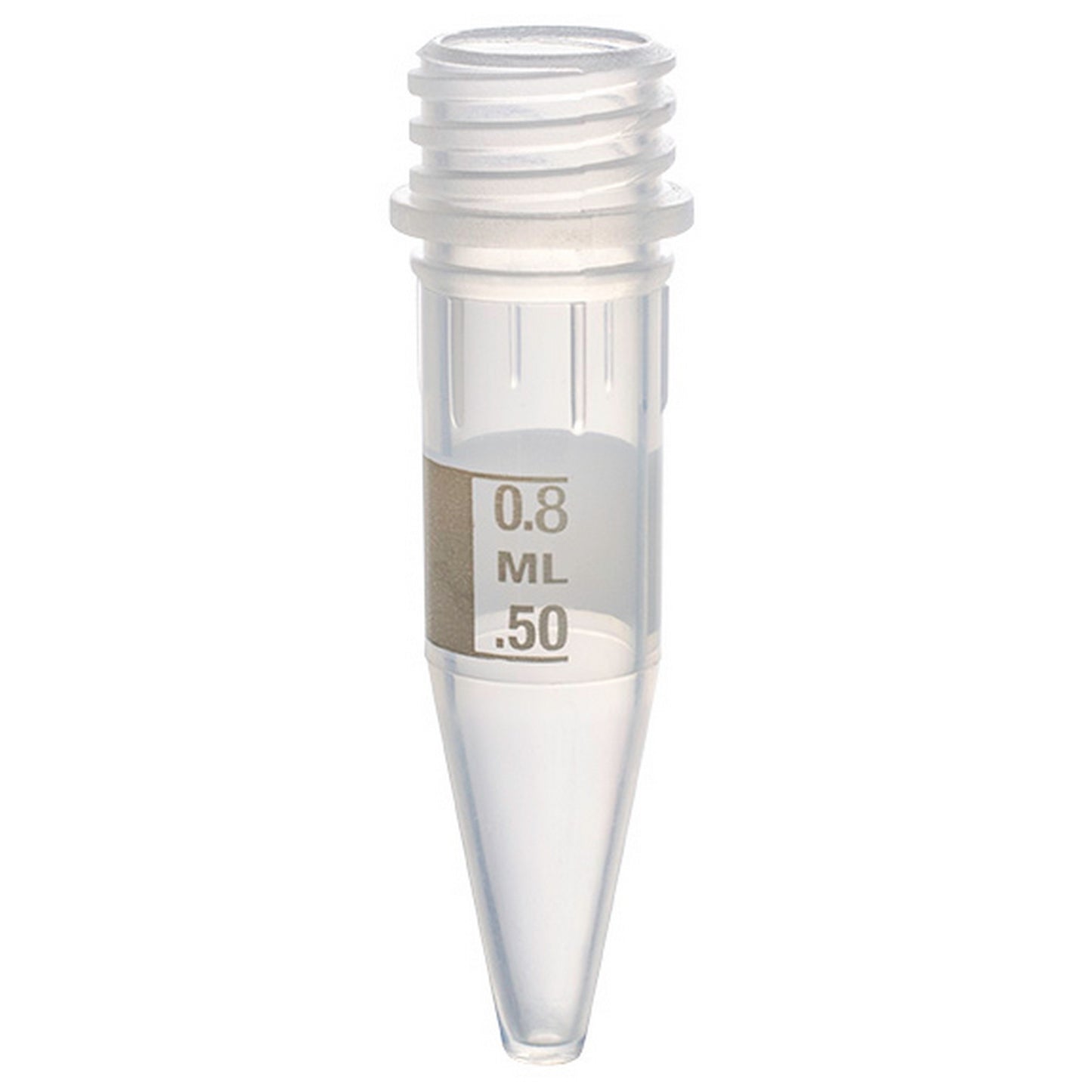 MicrewTube® Plain with Molded Ridges, 1.5 ml conical bottom, Graduation with white marking area