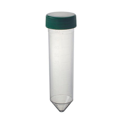 Centrifuge Tubes 50 ml, Made of Polypropylene, Sterile, Green Cap, Bag of 25
