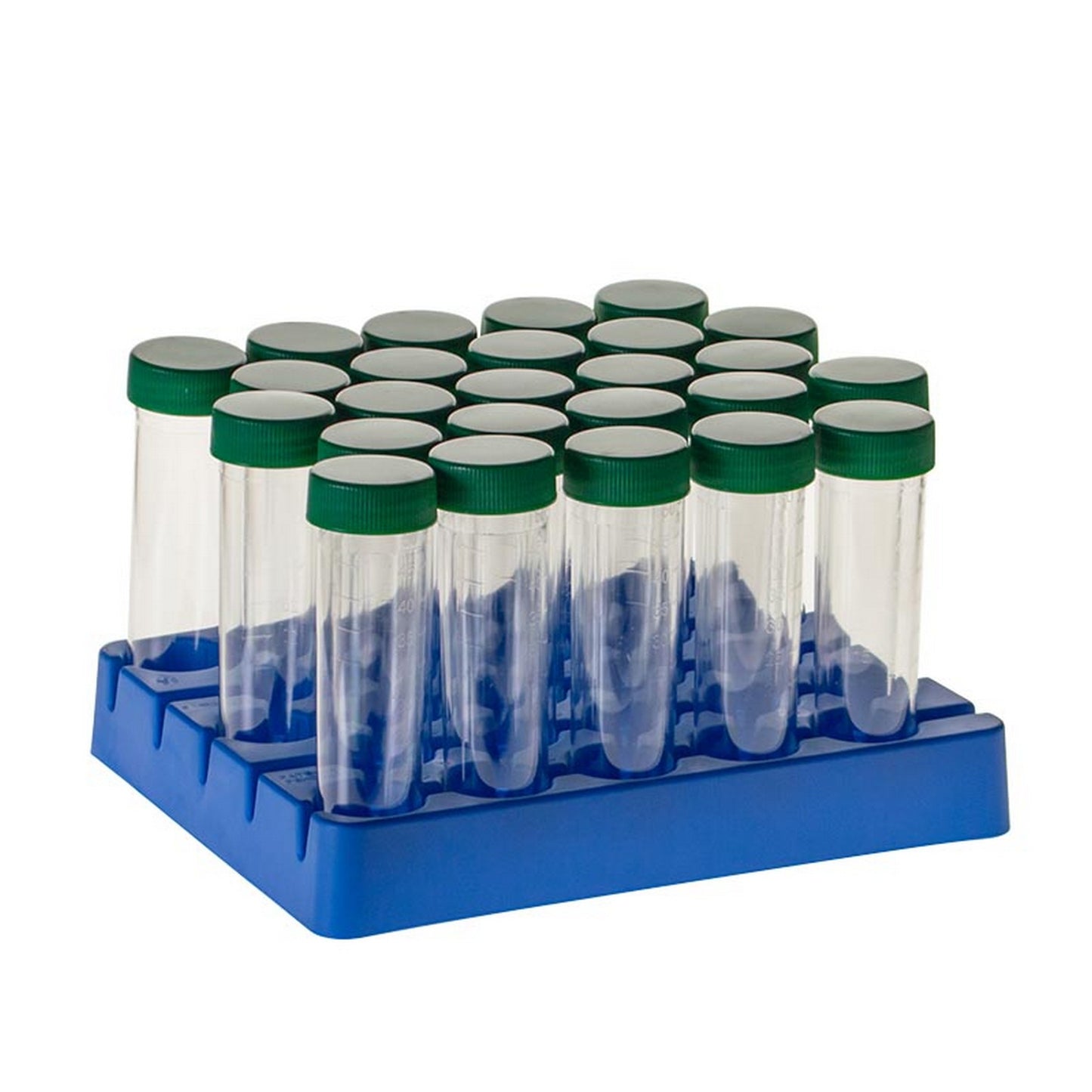 Centrifuge Tubes 50 ml, Made of Polypropylene, Sterile, Green Cap, Rack of 25