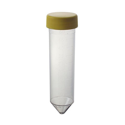 Centrifuge Tubes 50 ml, Made of Polystyrene, Non-sterile, Yellow Cap, Bulk