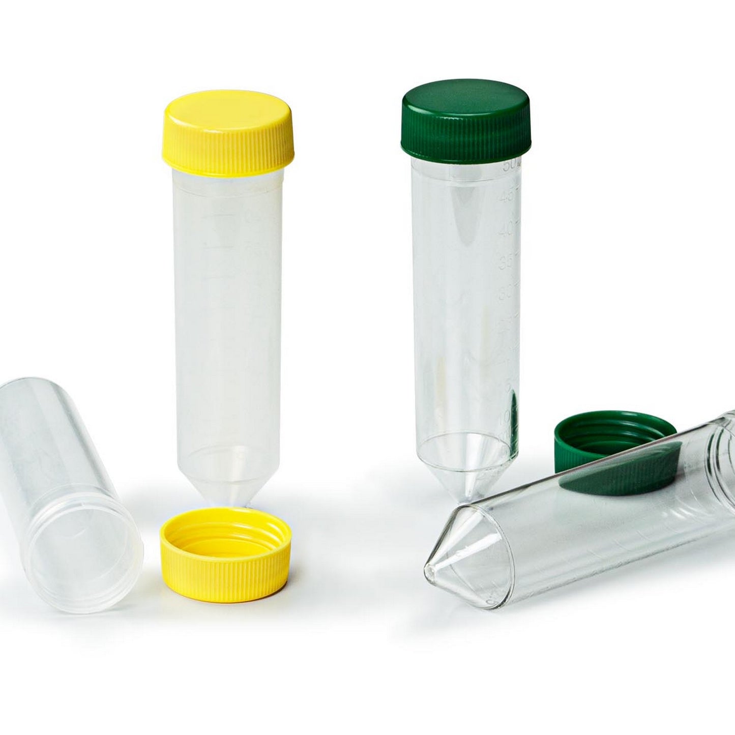 Centrifuge Tubes 50 ml, Made of Polystyrene, Non-sterile, Yellow Cap, Bulk