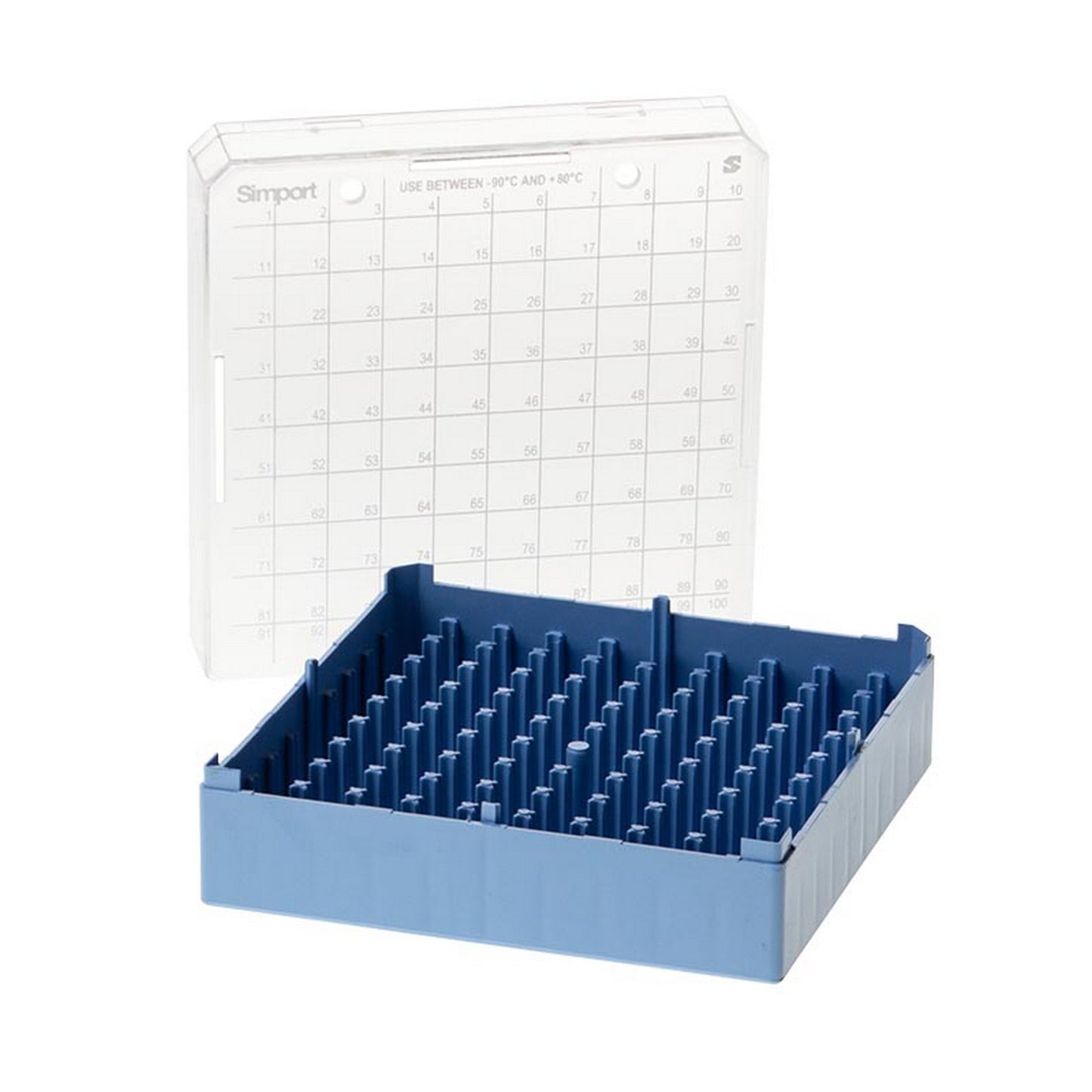 StoreBox™ Storage boxes for sample tubes, 100 place for 1 to 2  ml sample tubes, Blue