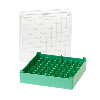 StoreBox™ Storage boxes for sample tubes, 100 place for 1 to 2  ml sample tubes, Green