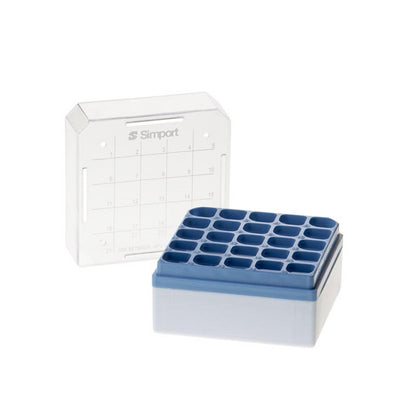 StoreBox™ Storage boxes for sample tubes, 25 place for 1 to 2 ml sample tubes, Blue