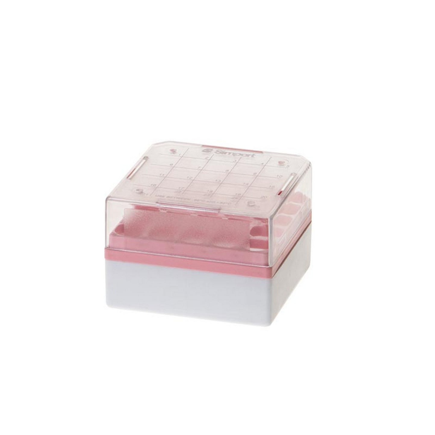 StoreBox™ Storage boxes for sample tubes, 25 place for 1 to 2 ml sample tubes, Pink