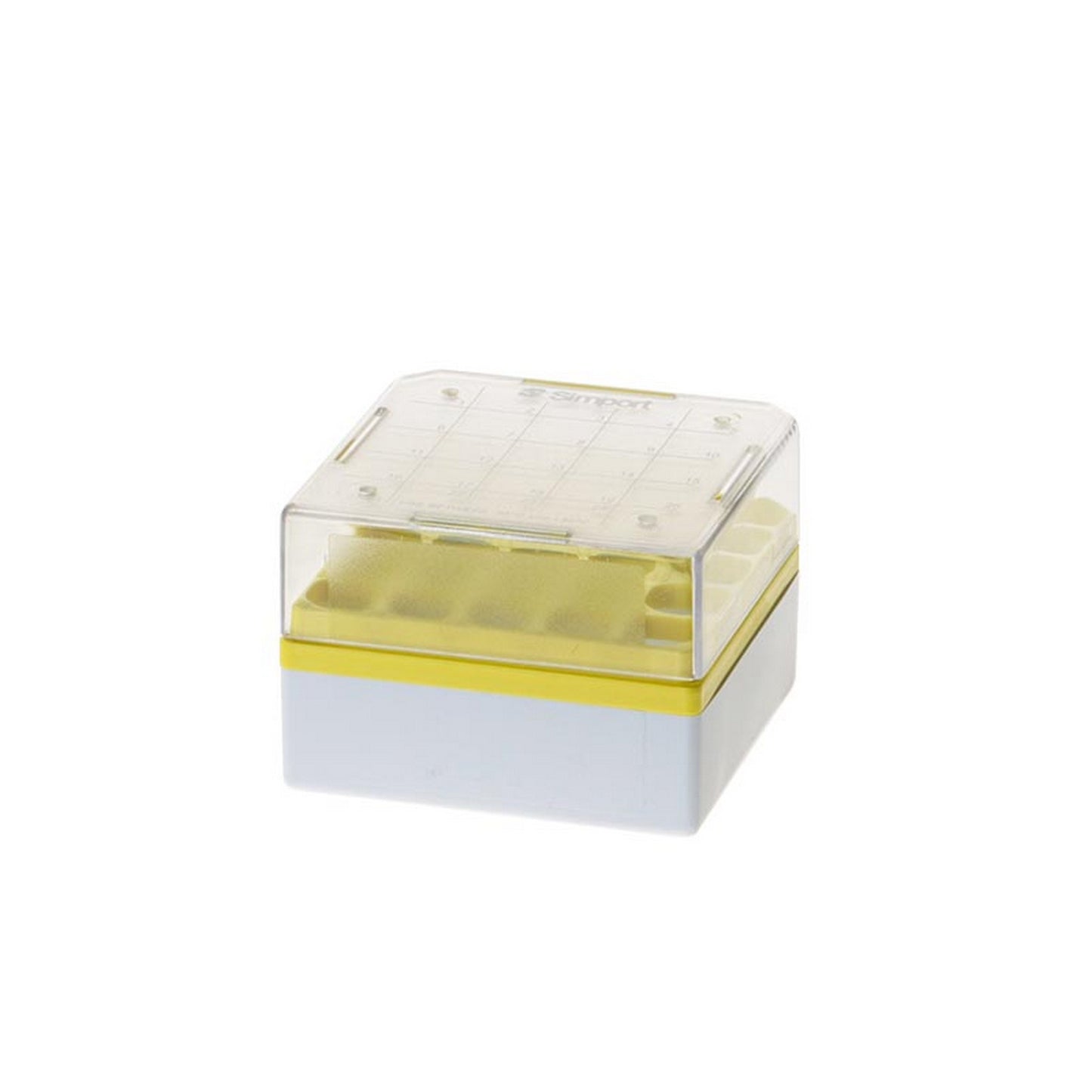 StoreBox™ Storage boxes for sample tubes, 25 place for 1 to 2 ml sample tubes, Yellow