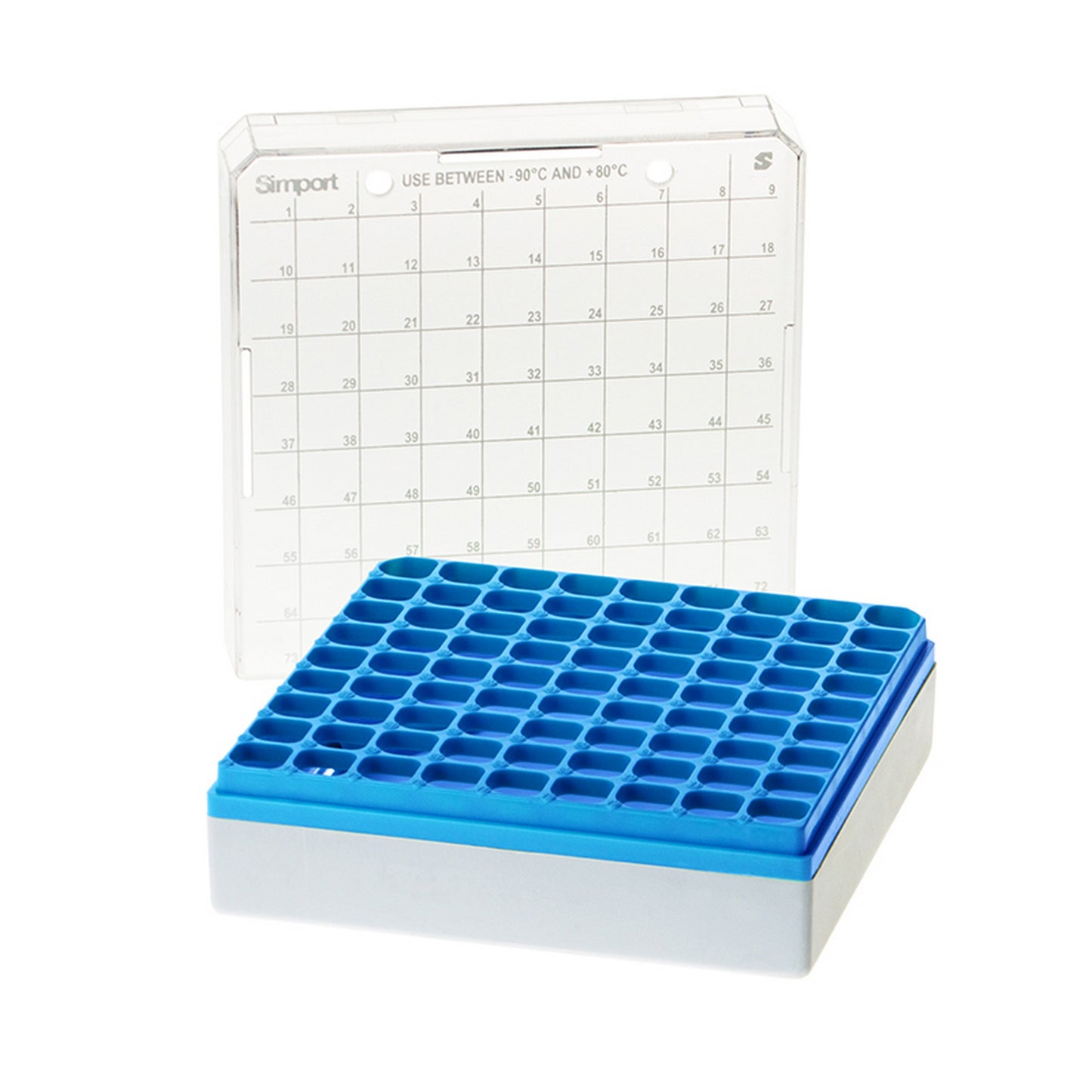 StoreBox™ Storage boxes for sample tubes, 81 place for 1 to 2 ml sample tubes, Blue
