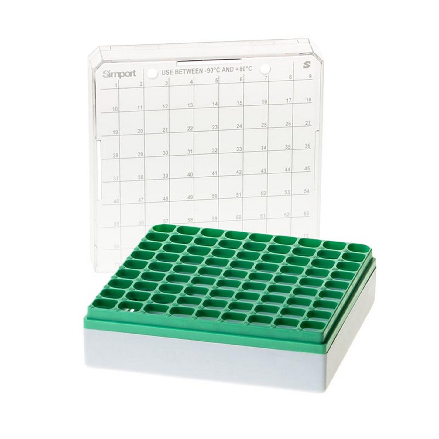 StoreBox™ Storage boxes for sample tubes, 81 place for 1 to 2 ml sample tubes, Green