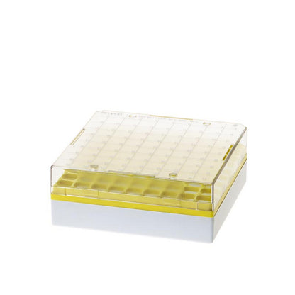 StoreBox™ Storage boxes for sample tubes, 81 place for 1 to 2 ml sample tubes, Yellow