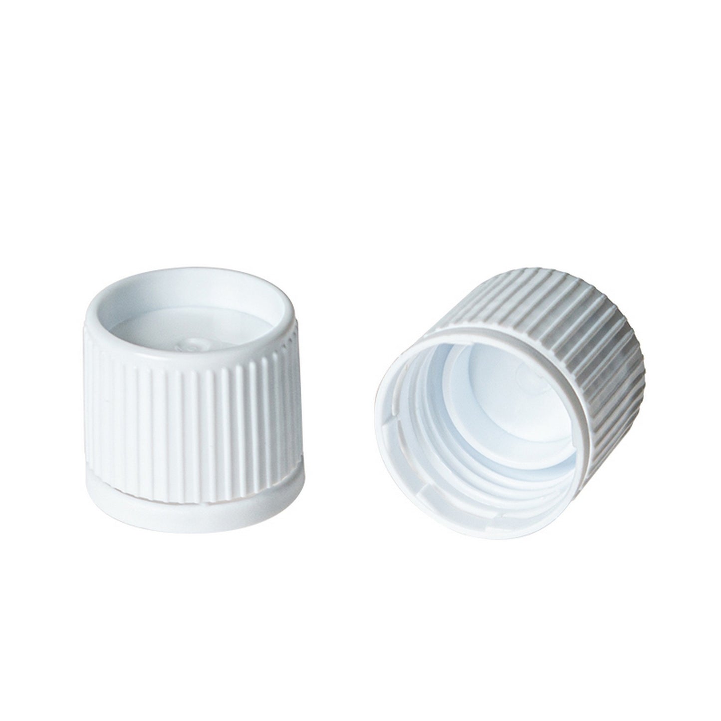Tamper-Proof Cap with Lip Seal, White Polyethylene, for 5, 10 and 12 mL Tubes, 1000/pk