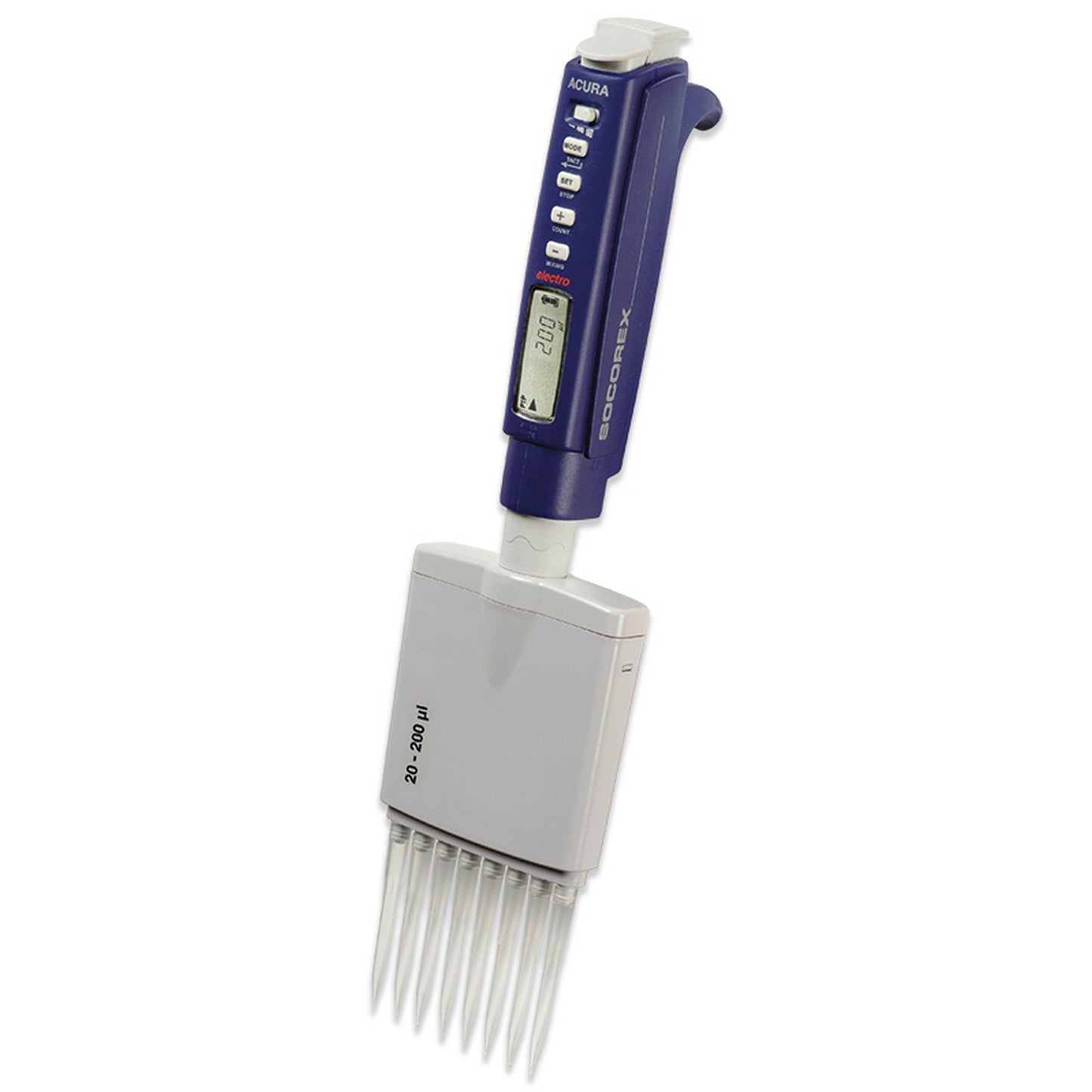 Acura® electro 956, 8-Channel, 2.5-50 µL, Multichannel Pipette Alone