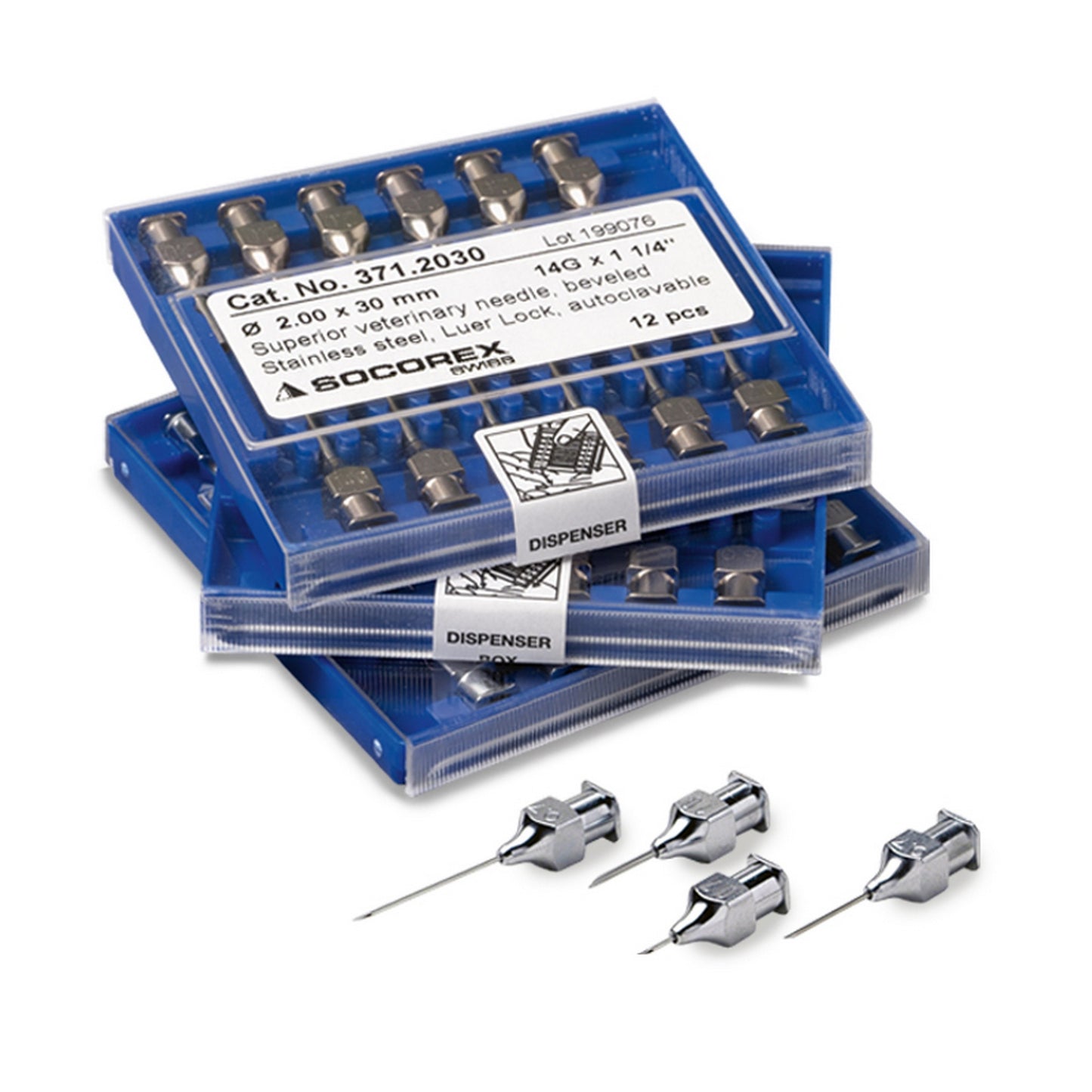 Needles, Dosys™ Automatic Syringes, 1.2 x 10 mm / 18G x 3/8", Beveled, Luer Lock, Stainless Steel, Autoclavable, 1/pk