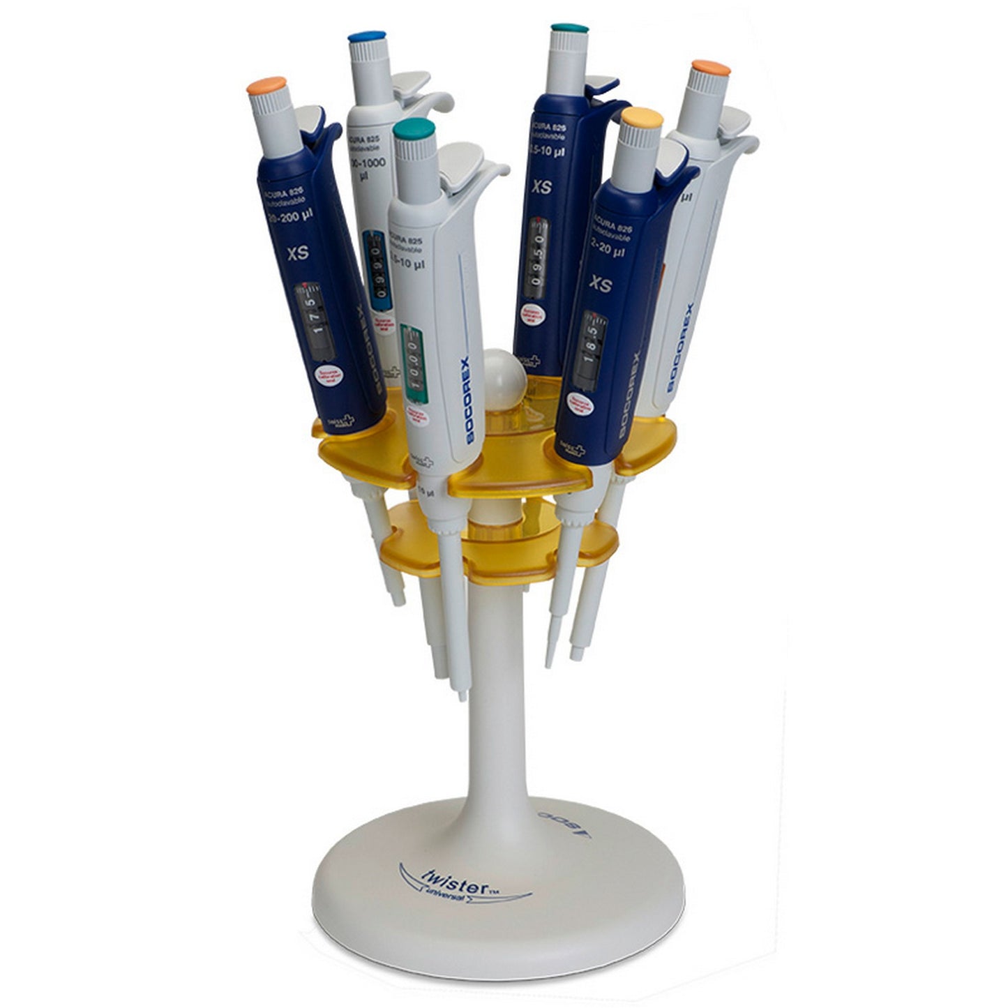 Twister™ Universal 336 Pipette Workstation, Carousel, 6 Pipettes Most Brands, Topaz Orange