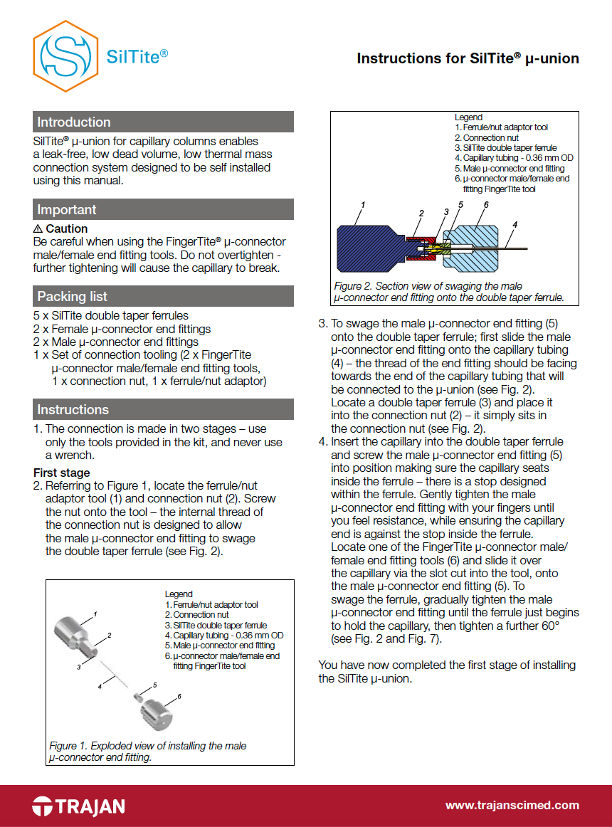 SilTite® µ-Unions Instructions