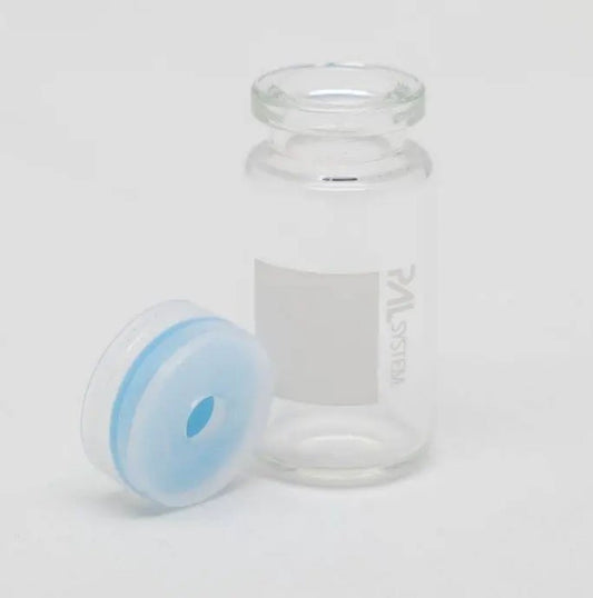 PAL System Clip Cap, 20 mm PE with 8 mm Center Hole, Silicone/PTFE/Y-Slitted Septa 1.3 mm, 100/pk