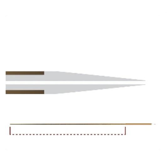 Trajan CB Emitter, Gold Distal Coated Fused Silica, 10 μm ID x 360 μm OD x 50 mm Length, 5/pk