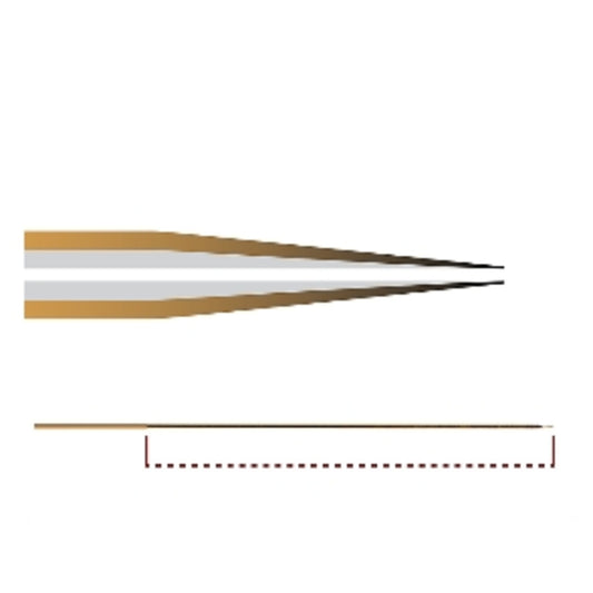 Trajan CB Emitter, Gold Tip Coated Fused Silica, 10 μm ID x 360 μm OD x 50 mm Length, 5/pk