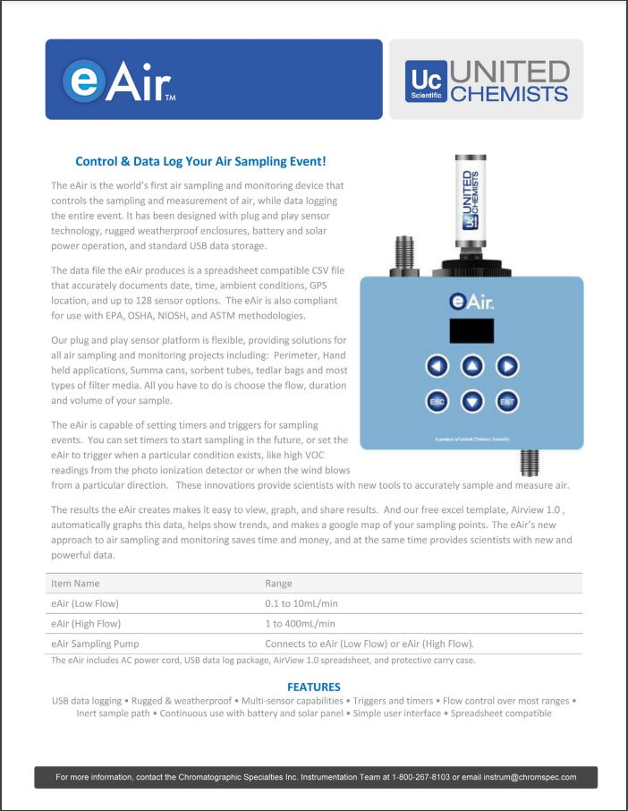 eAir - Control & Data Log Your Air Sampling Event