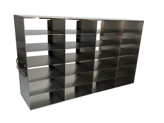 Upright Freezer Rack for standard 2" boxes, 4x6 configuration, SS