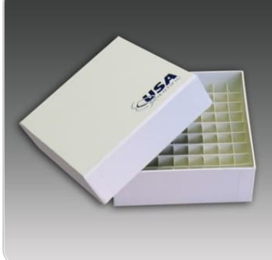 Premium 81-Place Cardboard Box, Deep Lid, 5 1/4 Inch L x 5 1/4 Inch W x 2 Inch H, Case of 50