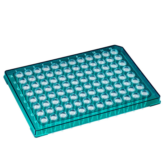 TempPlate® Rigid Dual-Component PCR 96-well Plates, 0.2 mL, Semi-Skirted, Green Frame/Clear Wells, 10/pk