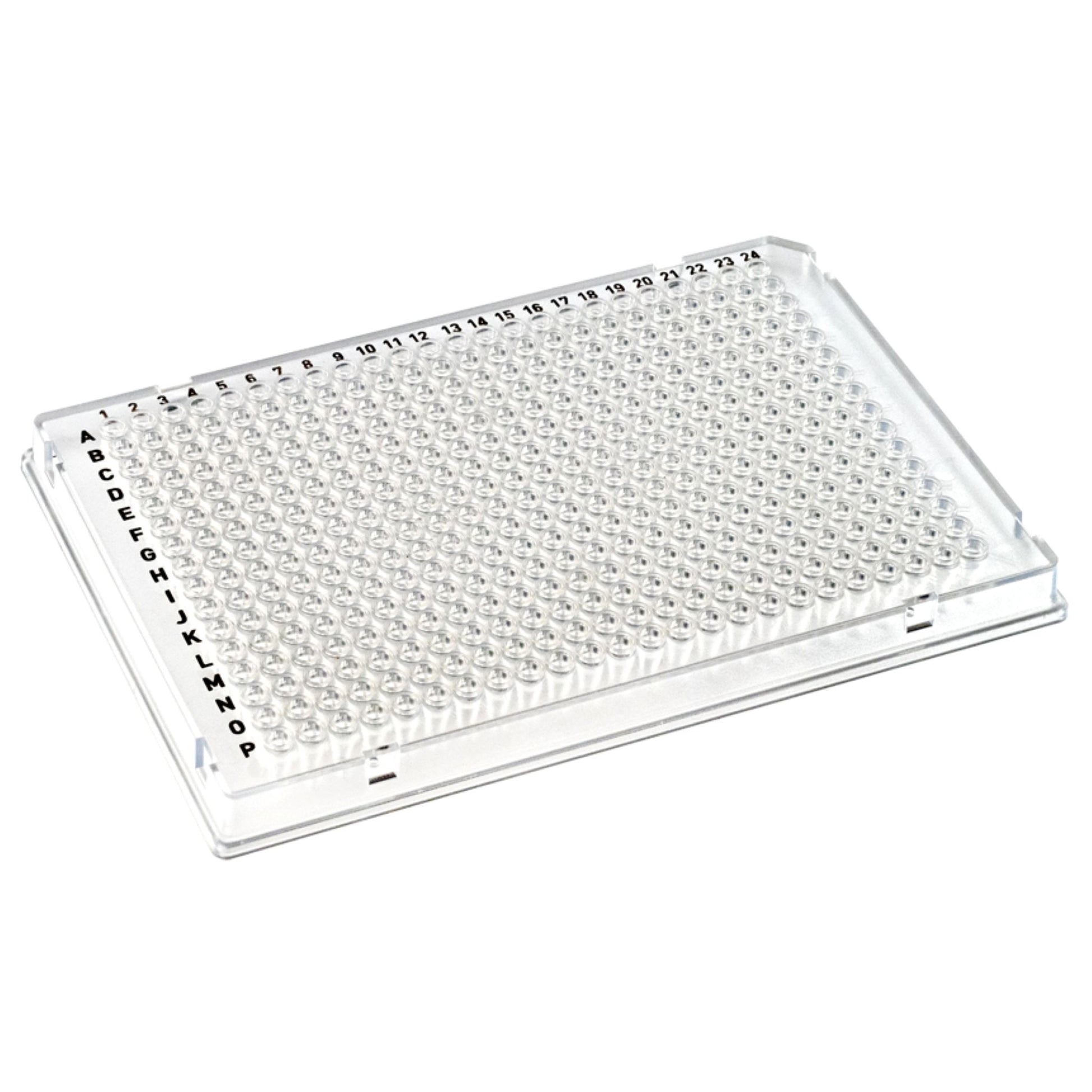 Image of US14385100 - TempPlate® Rigid Dual-Component PCR 384-well Plates, 30 µL, Full-Skirted, Notches A24, Clear Frame/Clear Wells