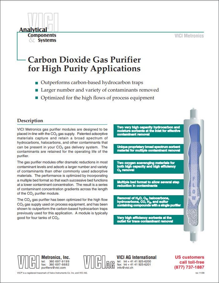 Carbon Dioxide Gas Purifier For High Purity Applications