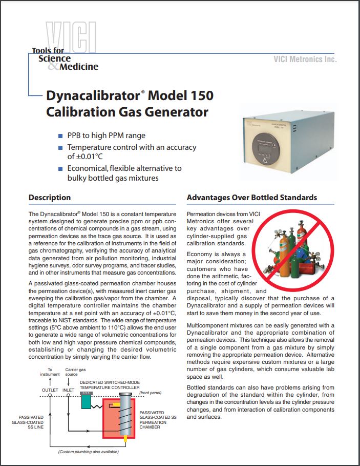Dynacalabrator Model 150 Calabration Gas Generator