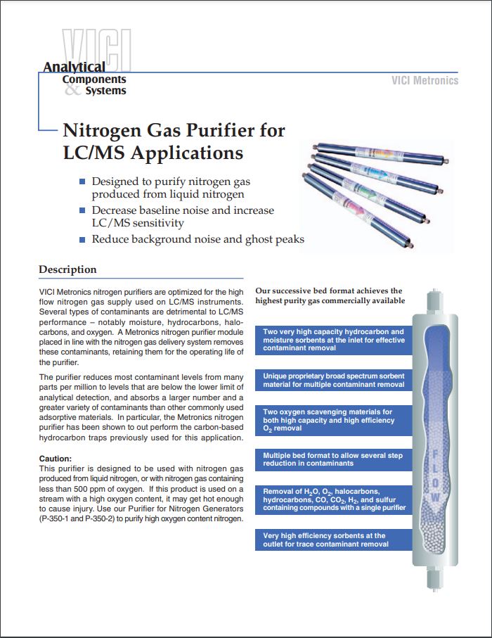 Nitrogen Gas Purifier for LC/MS Applications