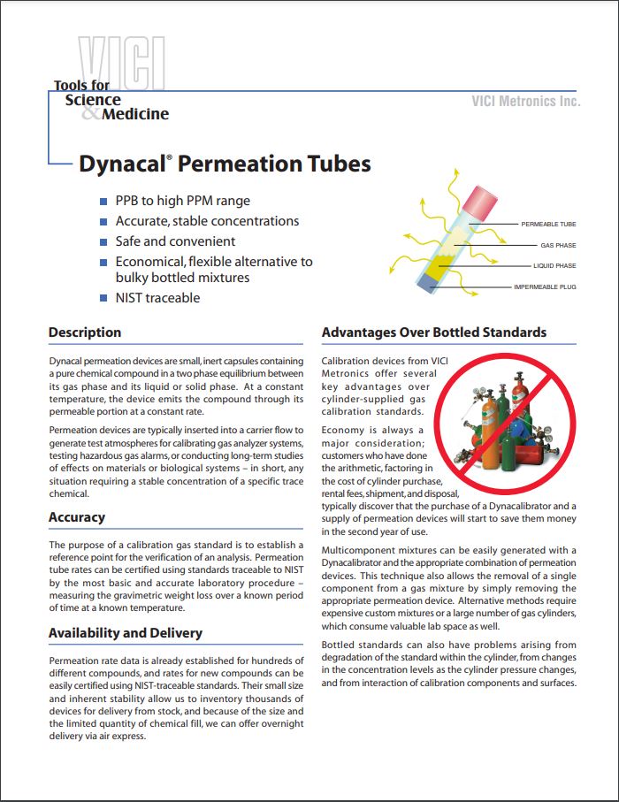 Dynacal Permeation Tubes