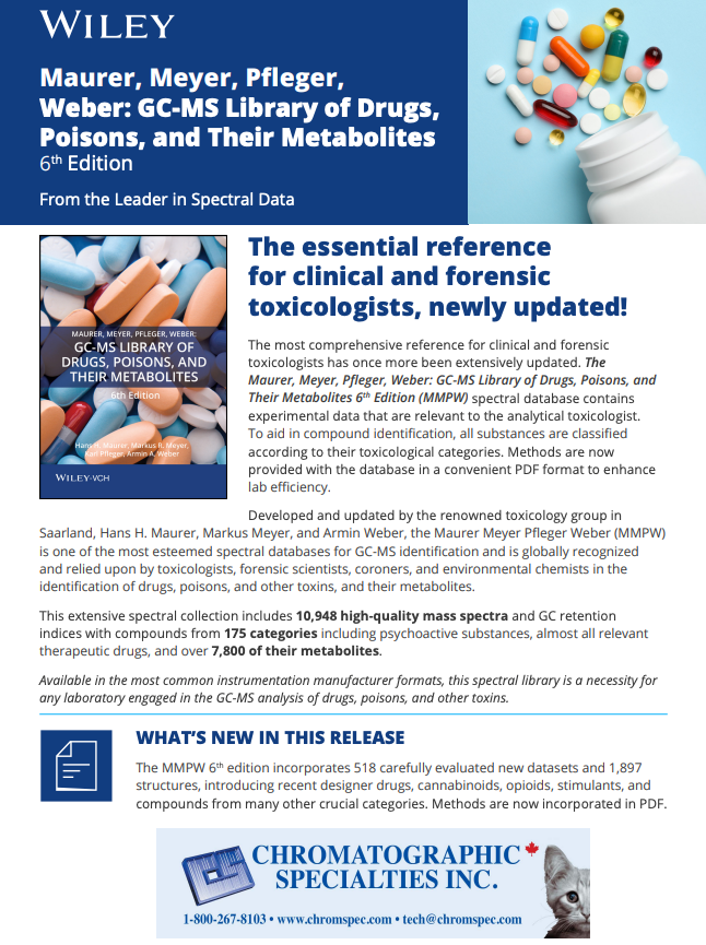 Maurer, Meyer, Pfleger, Weber: GC-MS Library of Drugs, Poisons, and Their Metabolites6th Edition