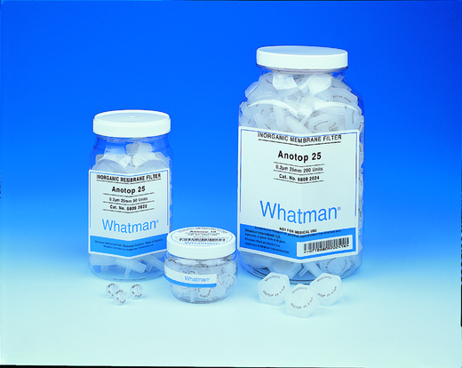 Whatman Anotop Plus 10 mm Syringe Filter, 0.02 µm, with glass microfiber prefilter 50/pk