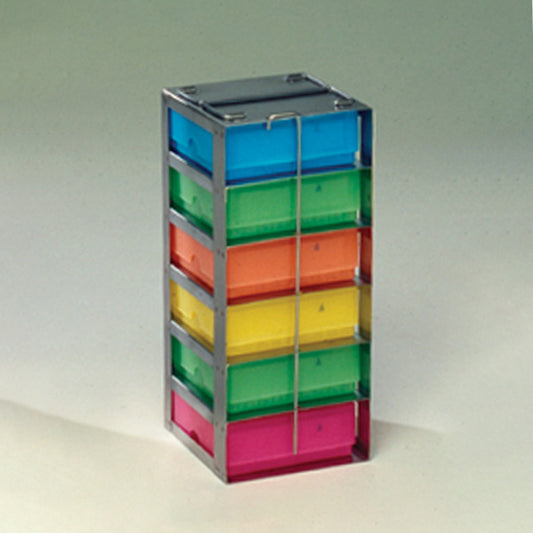 6-Place (1 Long x 6 High) Chest Freezer Rack For 2 In H Boxes, 5 1/2 In L x 5 5/8 In W x 13 5/16 In H, Stainless Steel