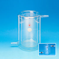 Beaker, 600mL, Jacketed, Glass Hose Connections for 3/8" Tubing, 152mm Inside Height, 81mm Inside Diameter