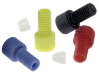 Nut, Flangeless, 1/16" x 1/4- 28, Green Polyacetal