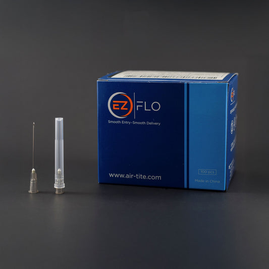EZ FLO Hypodermic Needles, 22 Gauge x 1 1/2", Sterile, Polypropylene Hub, for Laboratory Use, 100/pk
