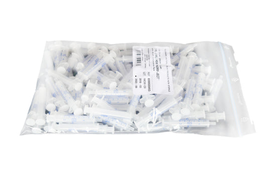 HSW 2-Piece Syringes, 20 mL Graduated to 24 mL, Luer Lock, Non-Sterile, Bulk