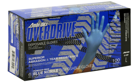 Glove, Large, Disposable, PIP Ambi-Dex Overdrive, Nitrile, Powder Free With Textured Grip 6 mil