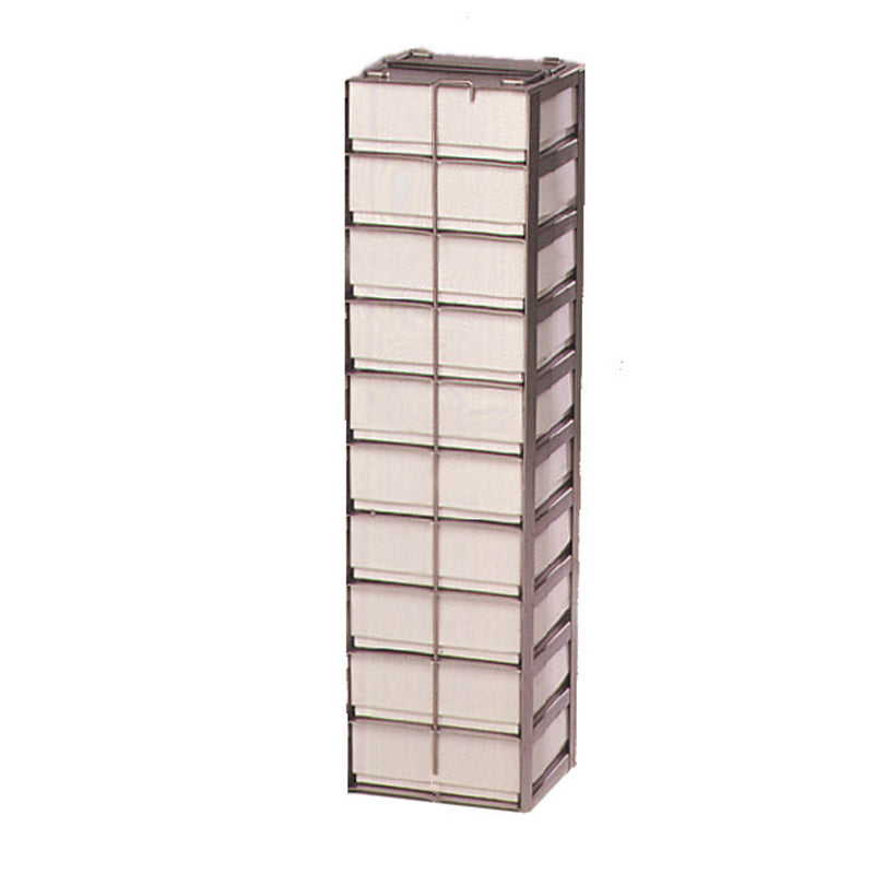 10-Place (1 Long x 10 High) Chest Freezer Rack For 2 In H Boxes, 5 1/2 In L x 5 5/8 In W x 22 In H, Stainless Steel